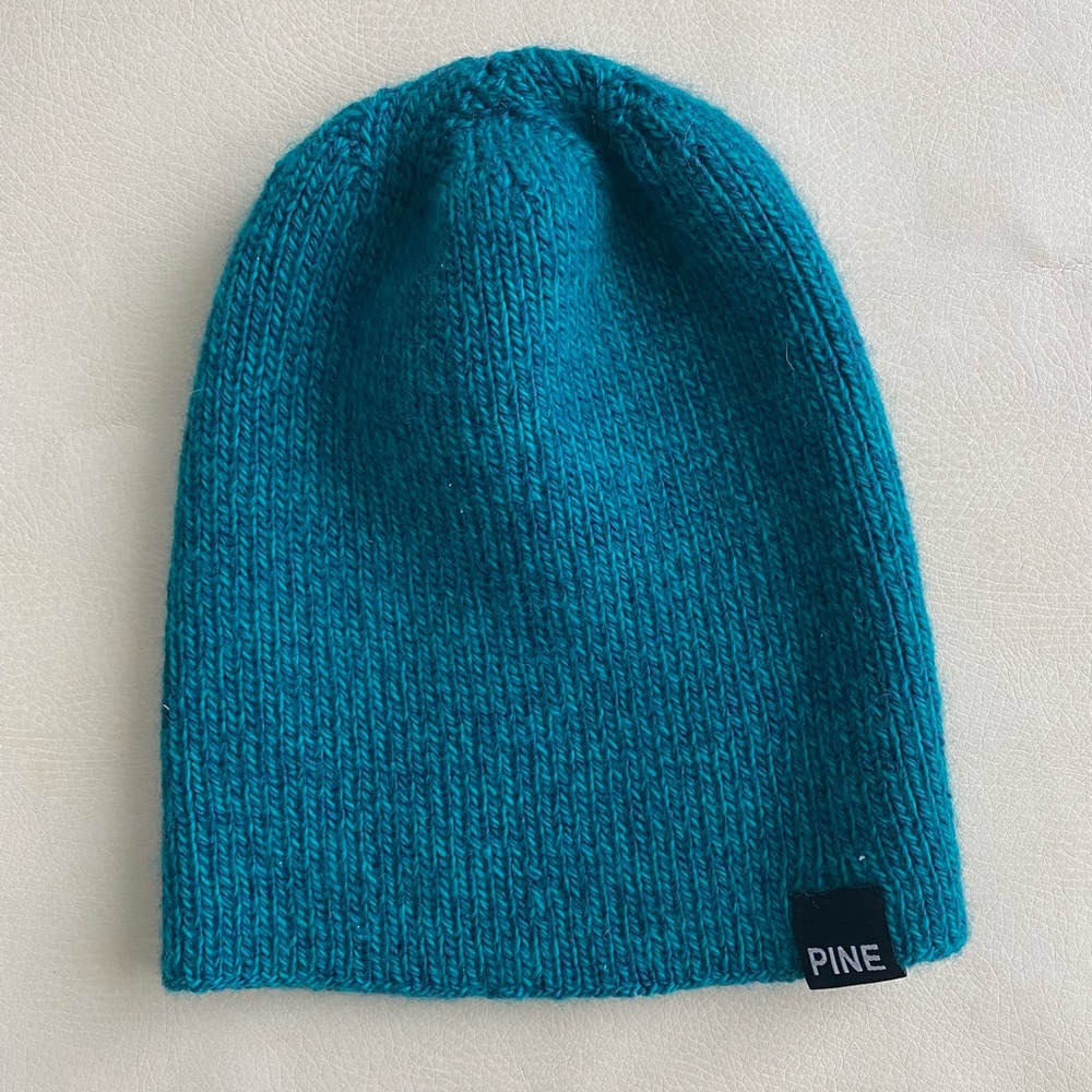 Hand knit merino wool beanie